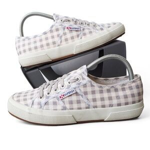 Superga 2750 Gingham Checkerboard Sneaker Grey / White S00CV40 Women's 8.5